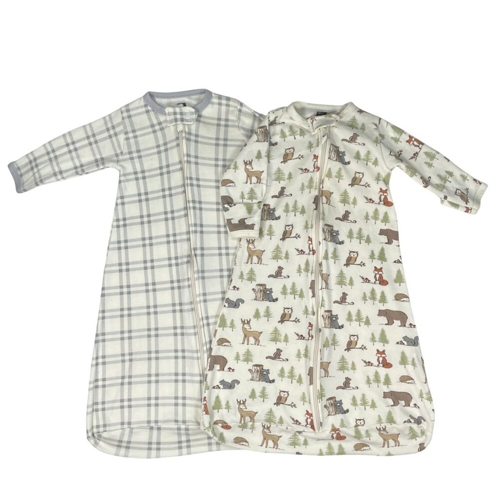 Hudson Baby Sleep Sack Cotton Long-Sleeve Wearable Blanket Neutral Woodland 3-9M